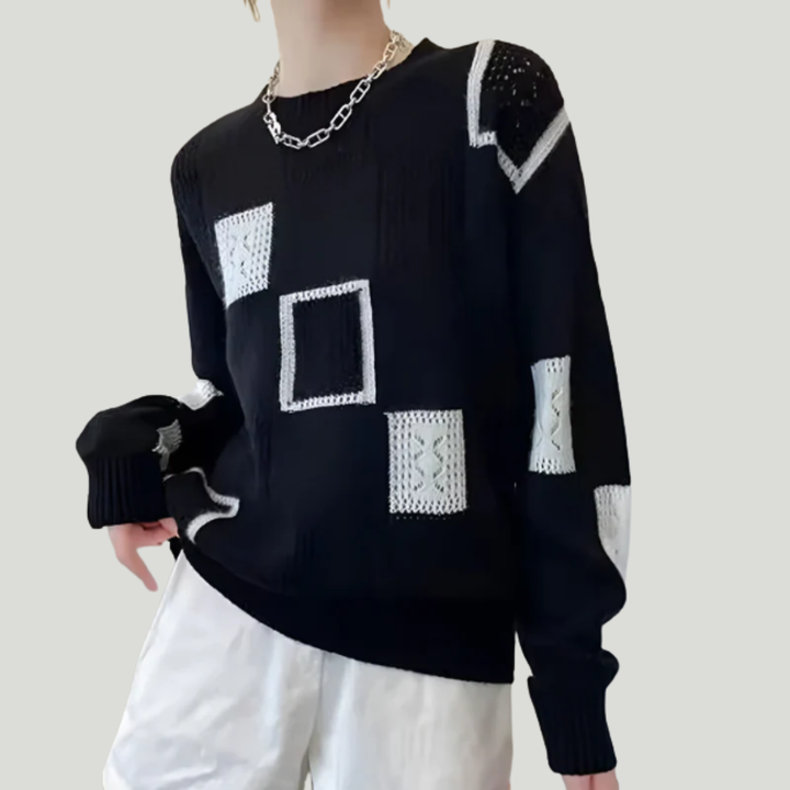 Blandine | Pull Motifs Géométriques Chic