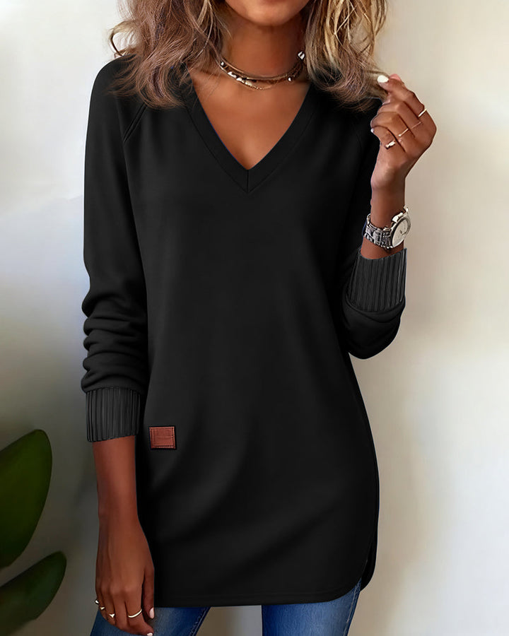 Gaïa | Sweat-shirt à col en V à la mode