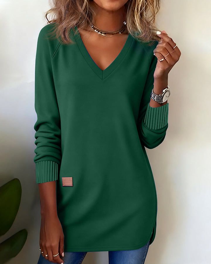 Gaïa | Sweat-shirt à col en V à la mode