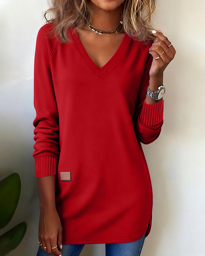 Gaïa | Sweat-shirt à col en V à la mode