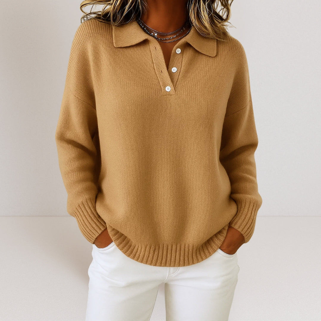 Olive | Pull doux avec col