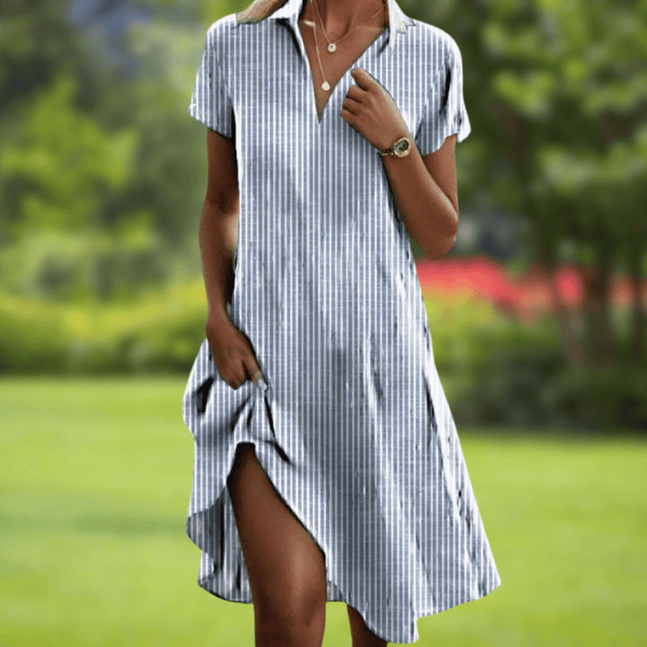 Isabelle | Robe Florale Fluide à Col en V