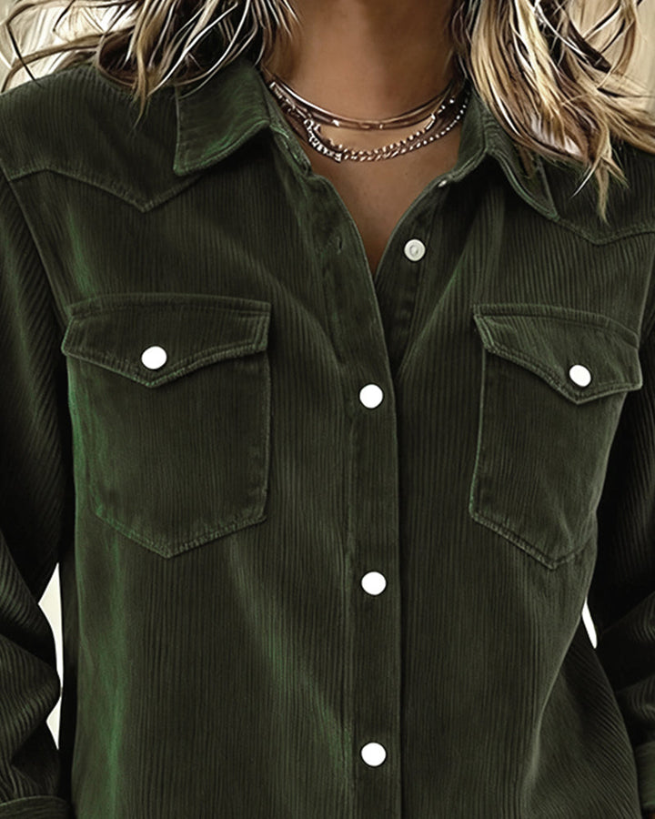 Isabeau | Chemise à Manches Longues avec Revers et Patte de Boutonnage