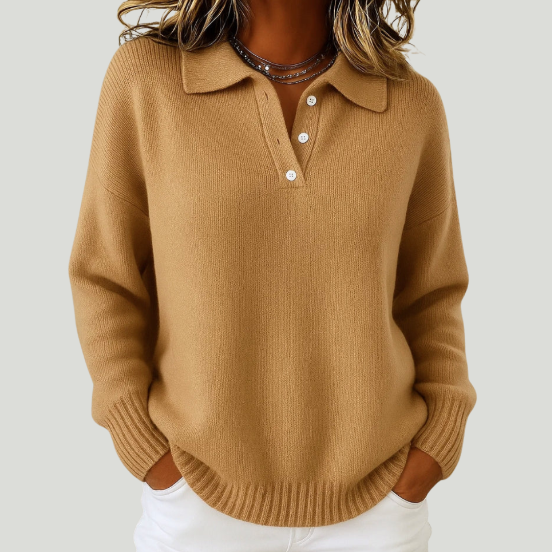 Olive | Pull doux avec col