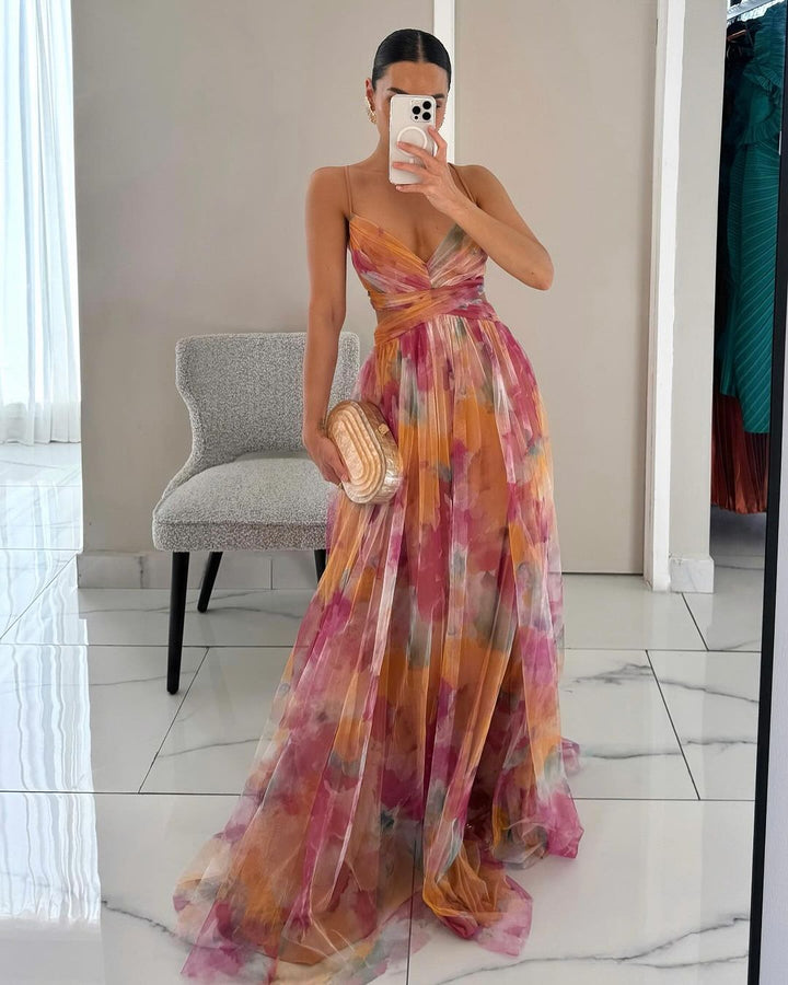 Noémie | Maxi Robe Florale Élégante