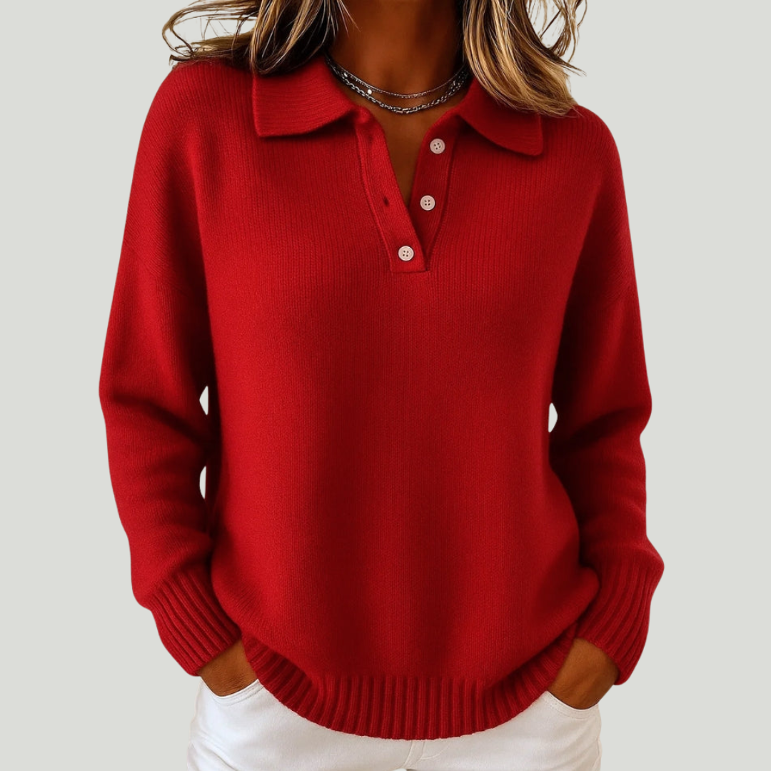 Olive | Pull doux avec col