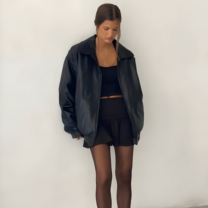 Mira | Veste en cuir oversize élégante