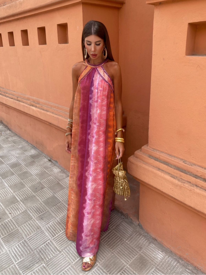 Luciana™ | Robe Maxi Tie-Dye Halter