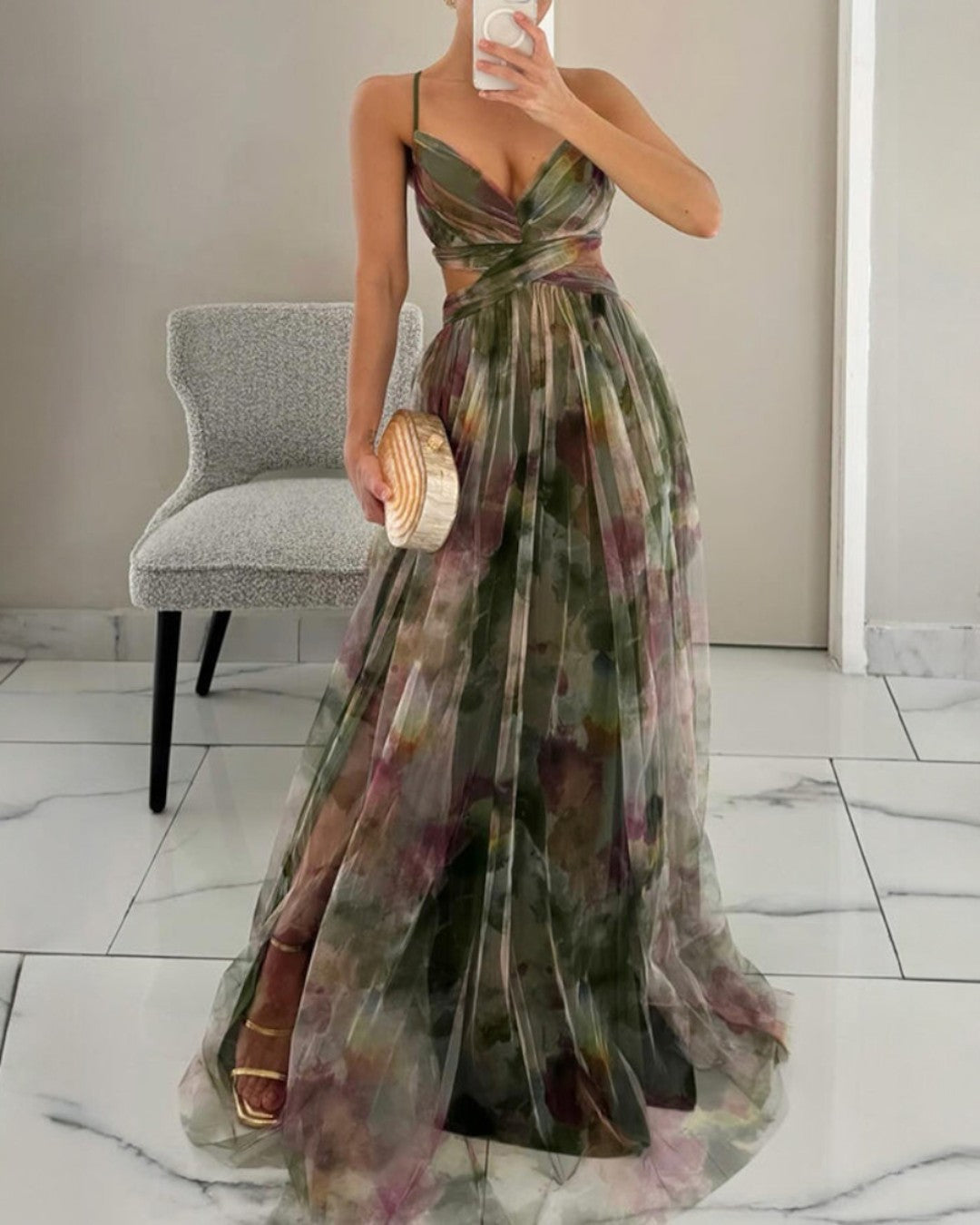 Noémie | Maxi Robe Florale Élégante