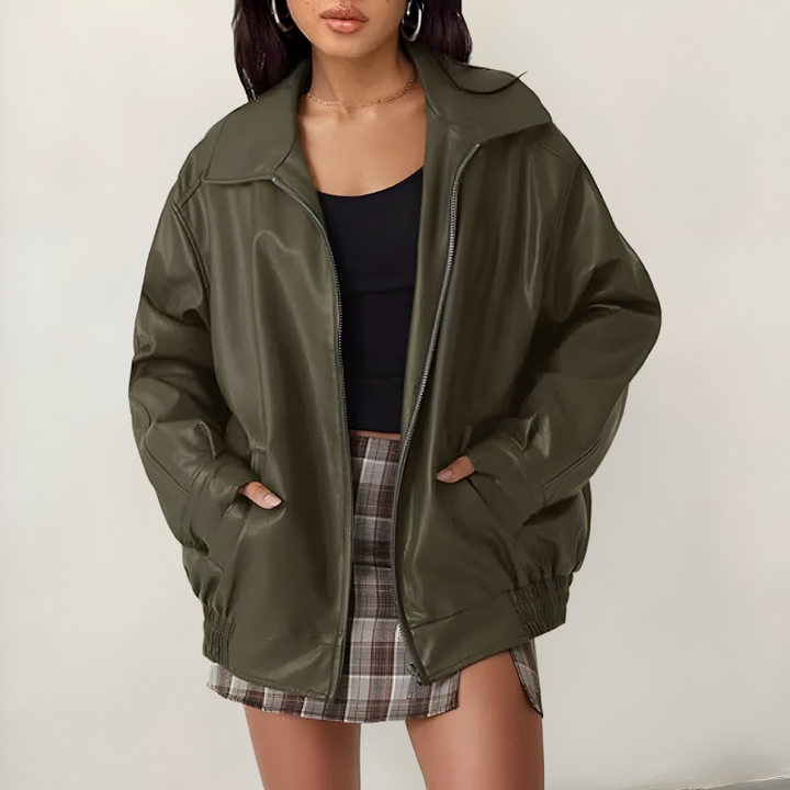 Mira | Veste en cuir oversize élégante