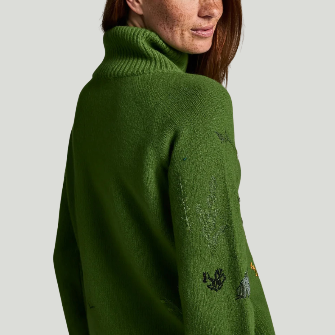 Apolline | Pull Brodé Jardin Sauvage