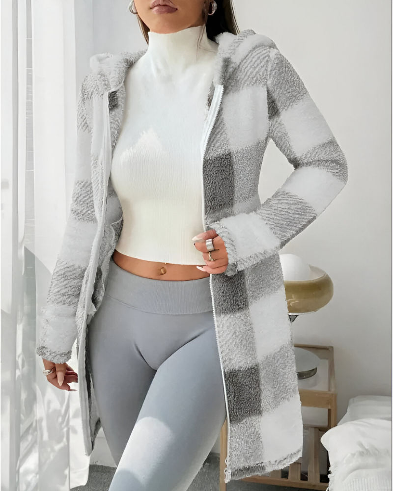 Zari™ | Manteau Moderne Chaud à Capuche
