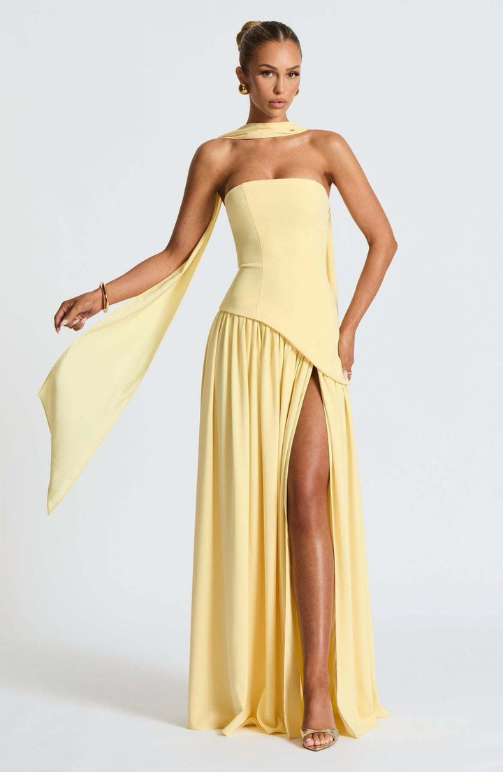 Vélicius™ | Robe Maxi Crépuscule Jaune