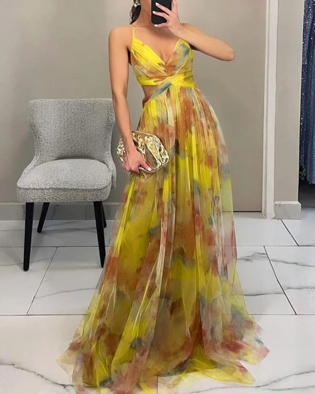 Noémie | Maxi Robe Florale Élégante