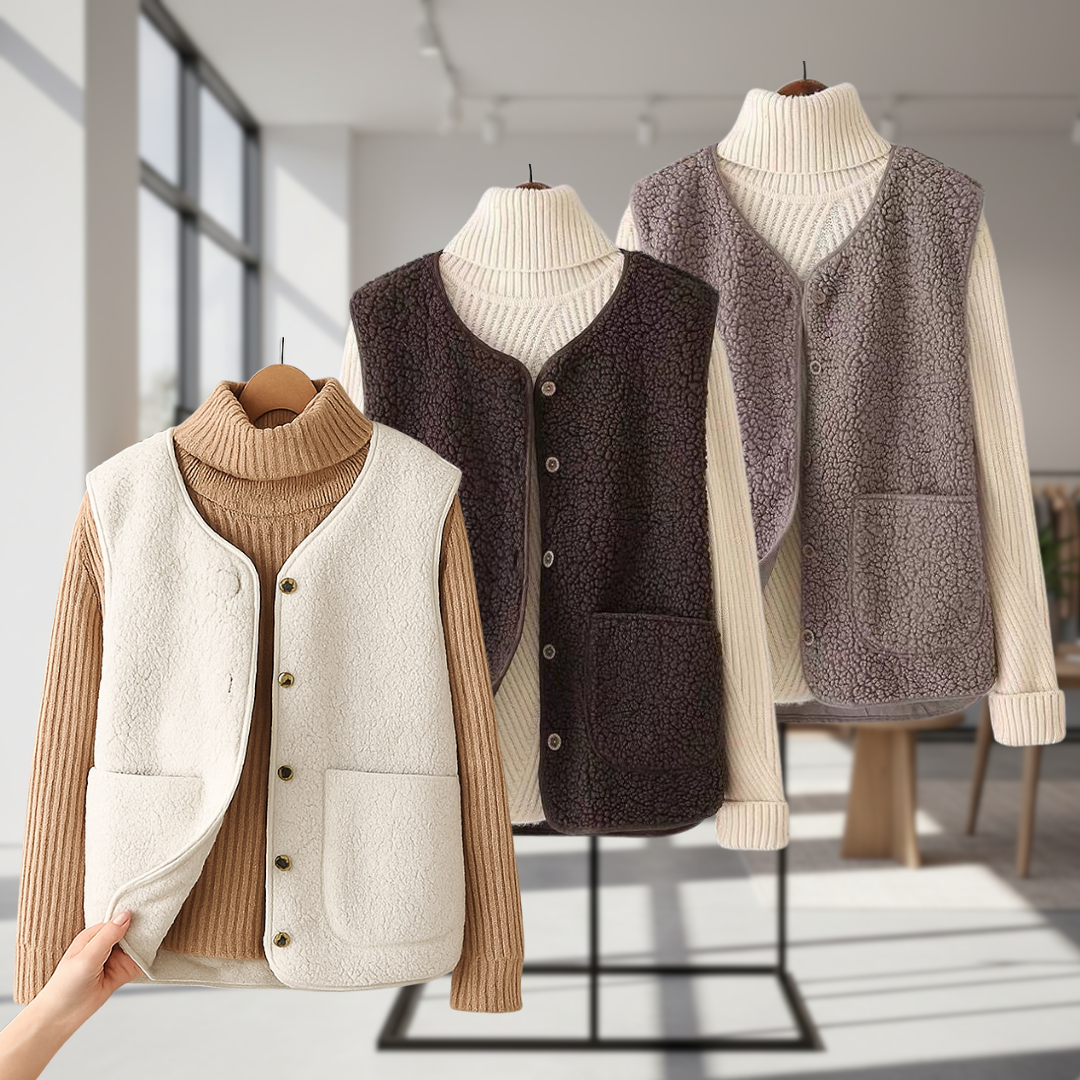 Cardigan gillet aspect laine