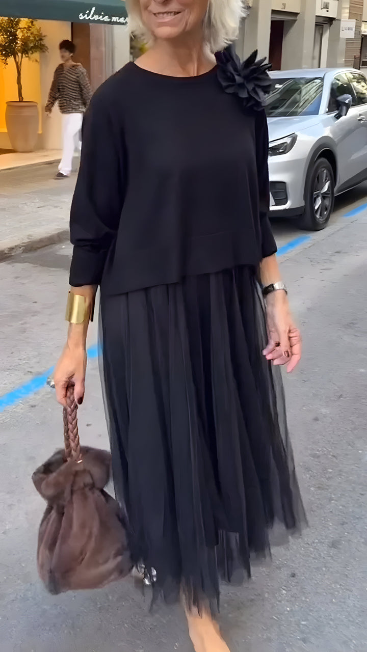 Rosa™ | Robe Midi Élégante Superposée