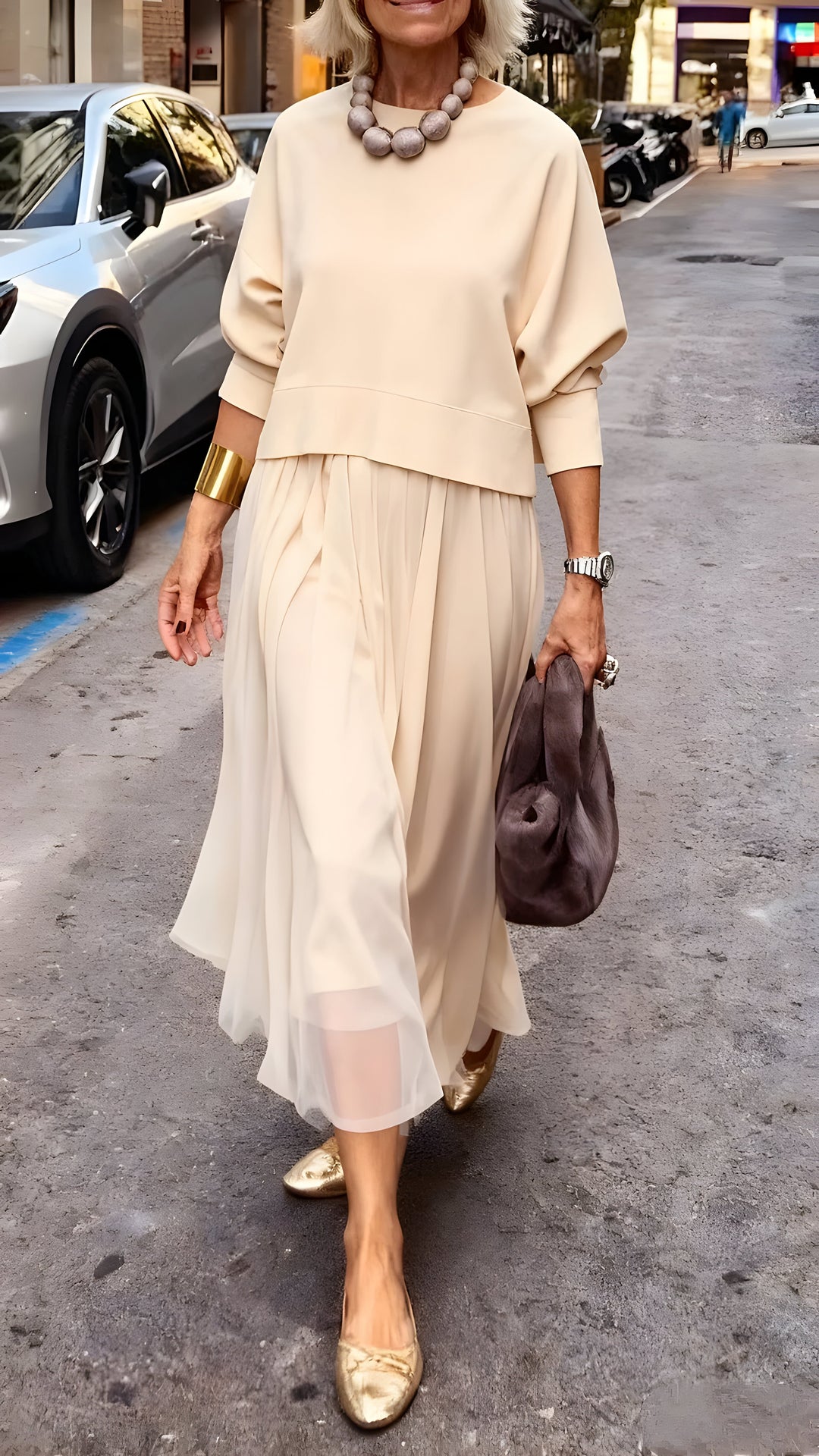 Rosa™ | Robe Midi Élégante Superposée