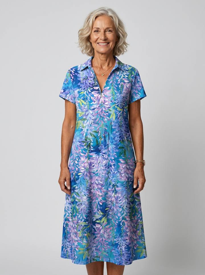 Isabelle | Robe Florale Fluide à Col en V