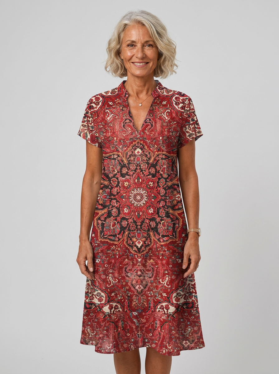 Isabelle | Robe Florale Fluide à Col en V