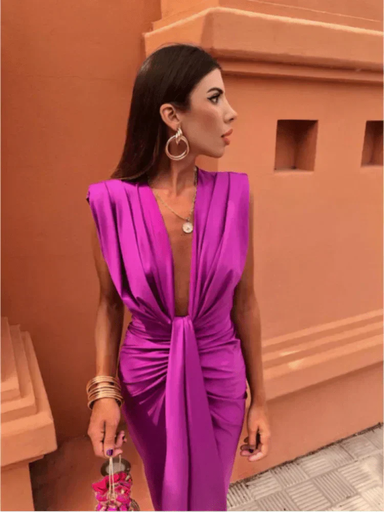 Lara™ | Robe Satinée à Fente