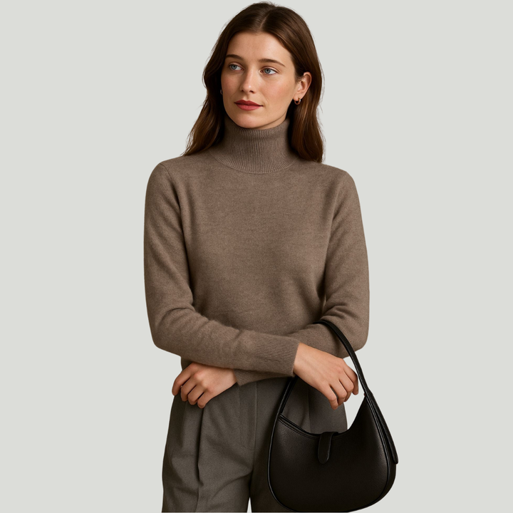 Léa | Pull à col roulé en cachemire