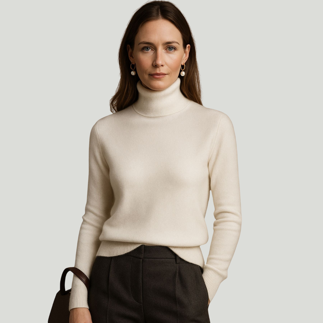 Léa | Pull à col roulé en cachemire