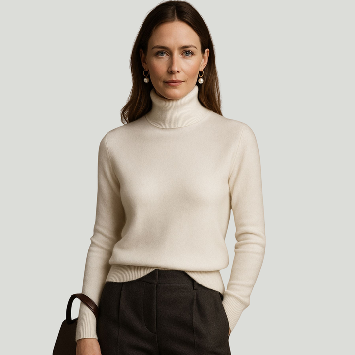 Léa | Pull à col roulé en cachemire