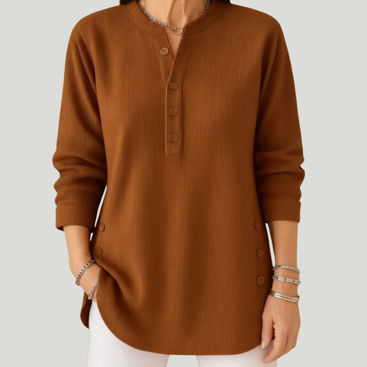 Emmy | Pull en tricot uni à manches longues